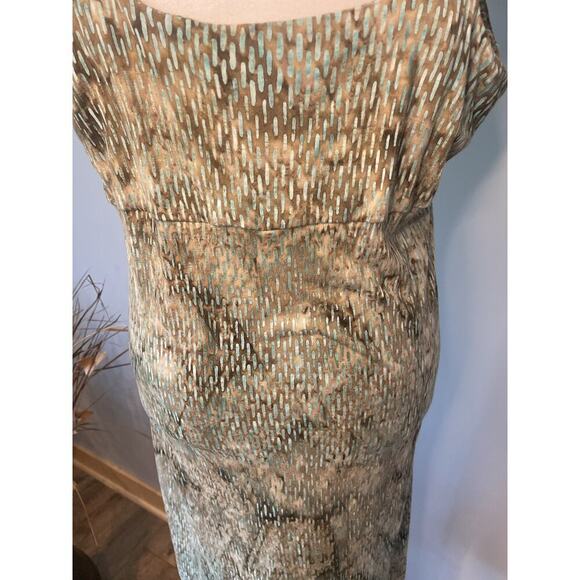 Nomadic Traders Women’s L Sundress Brown W/ Aqua Blue Print - Picture 6 of 12